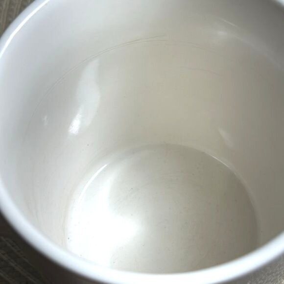 Cat Lovers White Stoneware Coffee Mug With Red Pattern Cat & Meow Design 3.5" Ta - Picture 3 of 6